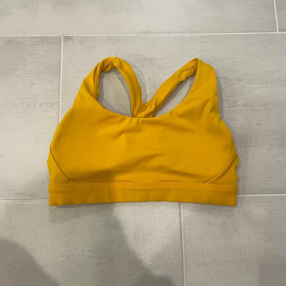 Women’s Yellow Sports Bra - Supportive Racerback